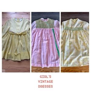 3 Girls vintage smocked cottage or dresses sz8 ?